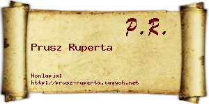 Prusz Ruperta névjegykártya